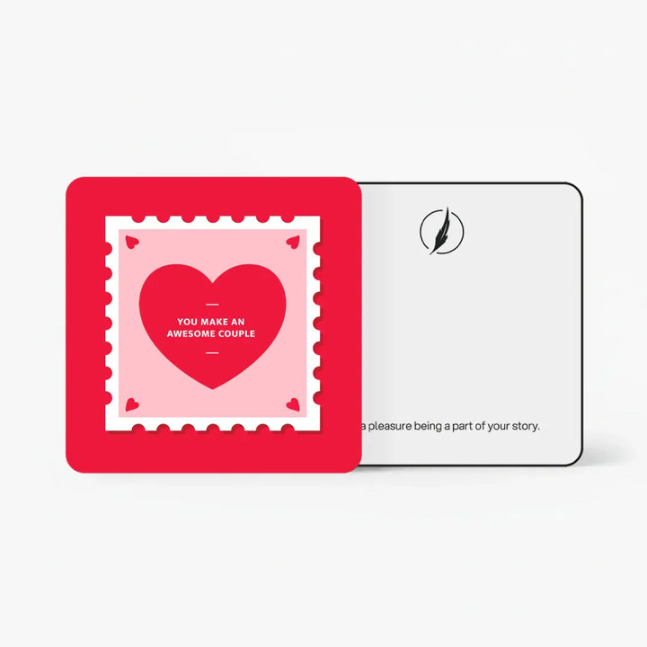 Scents N Stories love-themed gift card with heart design for gifting.