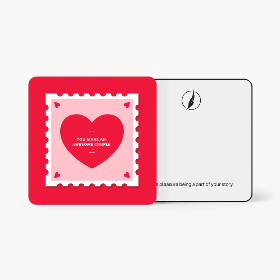 Scents N Stories love-themed gift card with heart design for gifting.