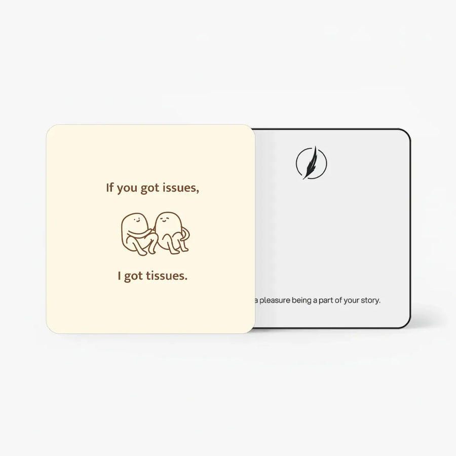 Scents N Stories I’ve got tissues gift card with a soft, caring message.