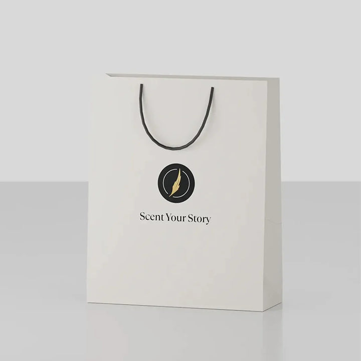 Scents N Stories branded gift bag used for premium perfume gifting.